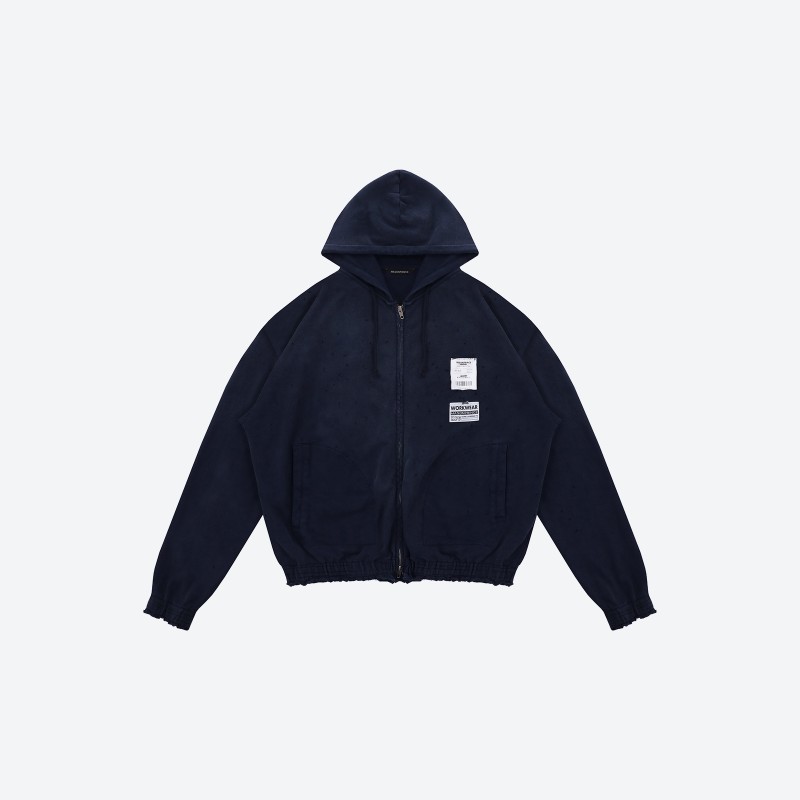 Receipt Ripped Zip-Up Hoodie